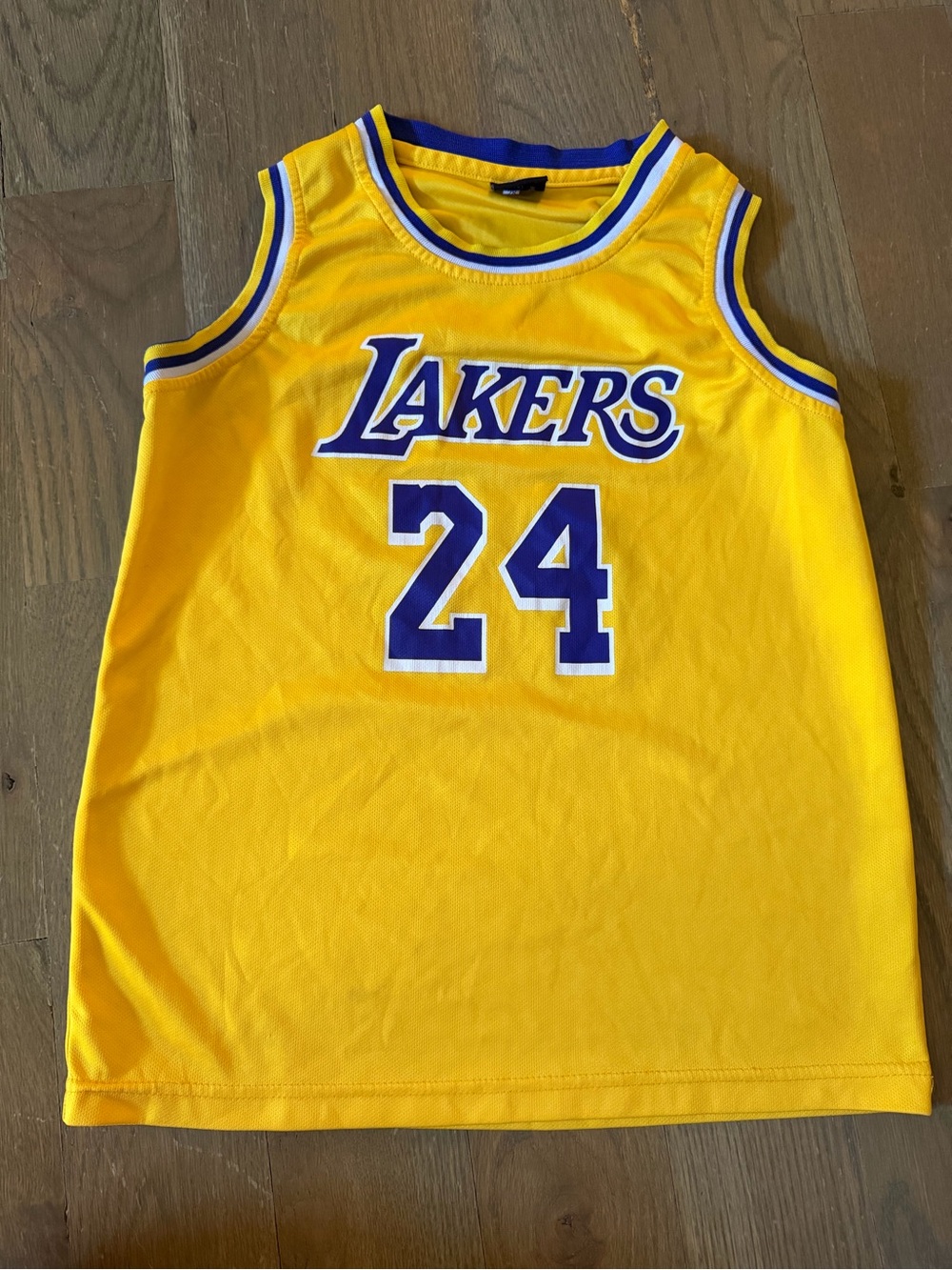 Los Angeles Lakers #24 Kobe Bryant Yellow Basketball Jersey Sz Youth M L